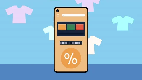 Smartphone and shirts pattern ecommerce animation Stock Footage 166932324