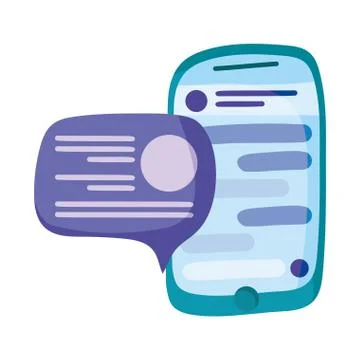 Smartphone and speech bubble icon, colorful design 库存插图