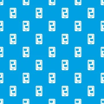 Smartphone and speech bubbles pattern seamless blue Stock Illustration