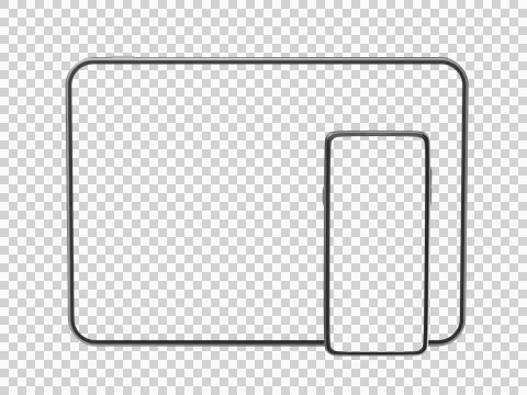 Smartphone and tablet computer, front view Illustrazione stock