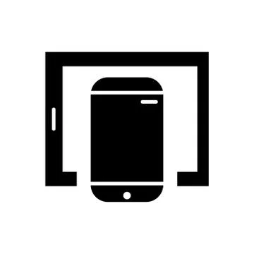 Smartphone and tablet devices tech silhouette style icon Illustrazione stock