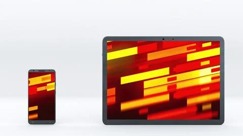 Smartphone and tablet with technology screen Stock Illustration