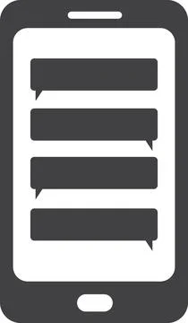 Smartphone and text box illustration in minimal style Stock Illustration