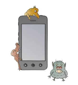 Smartphone and viruses Stock-Illustration