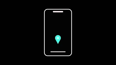 Smartphone animation with red location pin. Smartphone digital map marker a.. Stock Footage 337619201