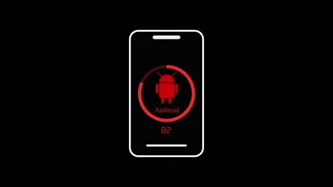 Smartphone animation with robot logo. Smartphone digital assistant loading .. Stock Footage 337619181