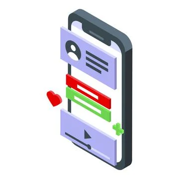 Smartphone api code icon isometric vector. Web technology Stock Illustration