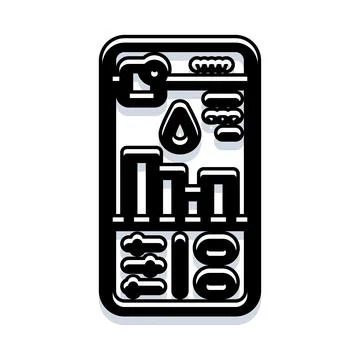 Smartphone app displaying business data analytics interface Stock Illustration