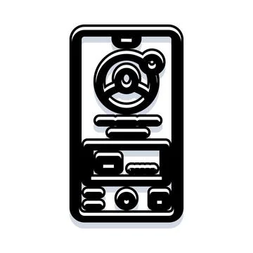 Smartphone app displaying driving or navigation interface イラスト素材