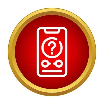 Smartphone app displaying question mark icon for help Stock Illustration