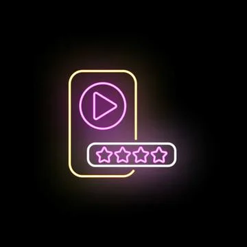 Smartphone app displaying video media rating icon Stock Illustration