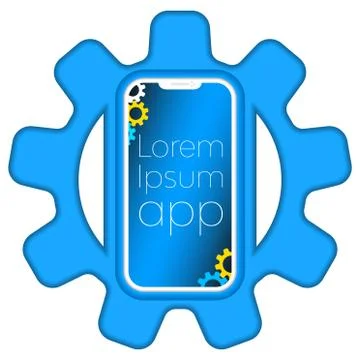 Smartphone app gear Stock Illustration