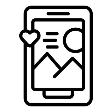 Smartphone app icon outline vector. Data profit Stock Illustration