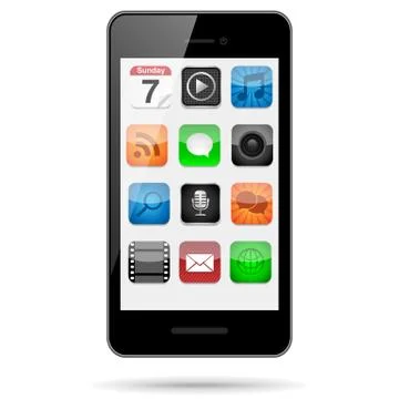 Smartphone with App Icons Stock Illustration