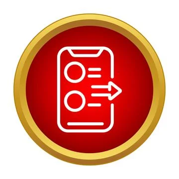 Smartphone app logout or data transfer icon Stock Illustration