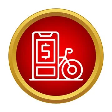 Smartphone app managing bicycle sharing and rental finances Stock Illustration