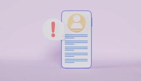 Smartphone app security with admin icon notification showing system error Stock Illustration