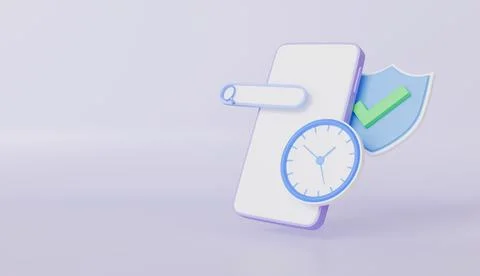 Smartphone App Security Time Management Search and Verification Concept Stock Illustration