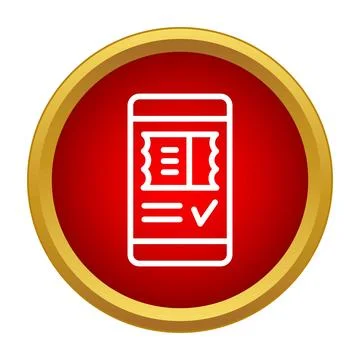 Smartphone app showing confirmed mobile ticket booking Stock Illustration