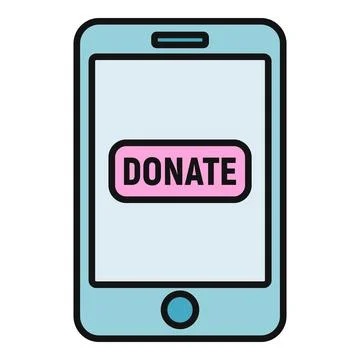 Smartphone app showing donate button for online fundraising Stock Illustration