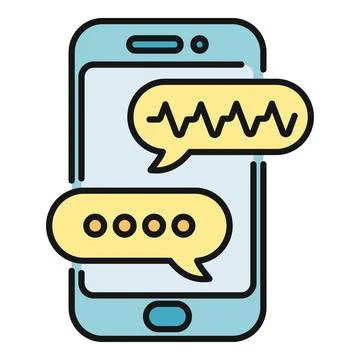 Smartphone app showing text and voice messaging chat Stock Illustration