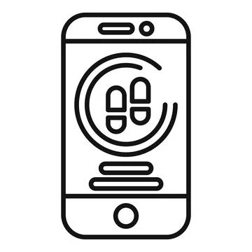 Smartphone app showing walking steps icon for tracking fitness activity Ilustración de archivo