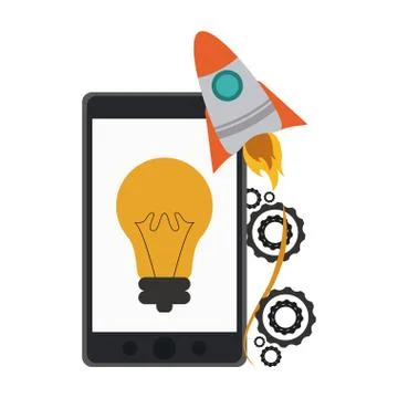 Smartphone app start up Stock-Illustration