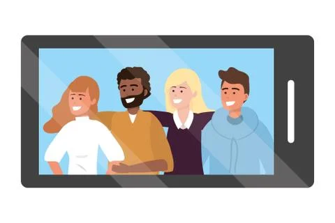 Smartphone app video call Illustrazione stock