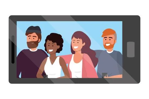 Smartphone app video call Illustrazione stock