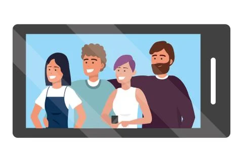 Smartphone app video call 스톡 일러스트
