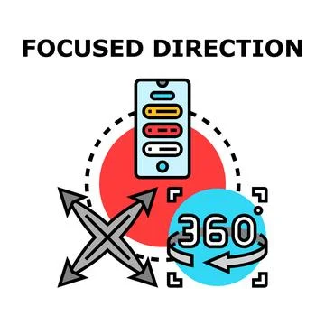 Smartphone application controlling multiple directions overview Stock Illustration