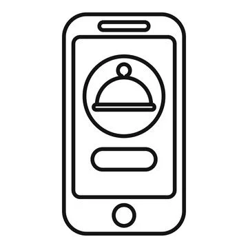 Smartphone application creating food delivery service online order Stock Illustration