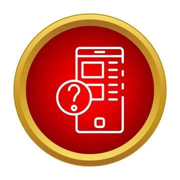 Smartphone application displaying question mark for technical help Stock Illustration