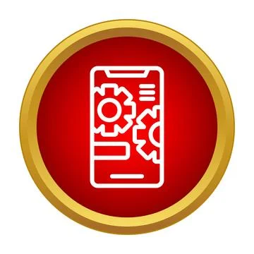 Smartphone application with gears representing settings and customization Stock Illustration