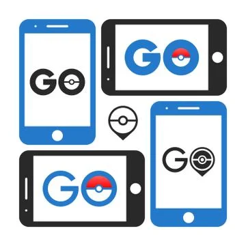 Smartphone application with GO game logo 스톡 일러스트