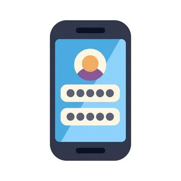 Smartphone application login form with password fields イラスト素材