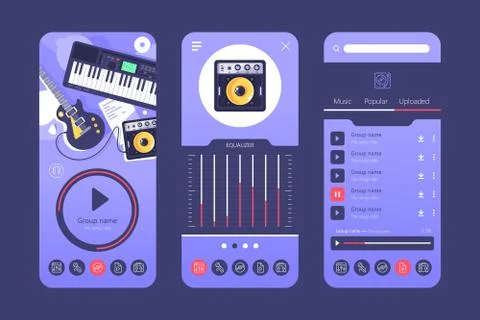 Smartphone application for music Stock Illustration
