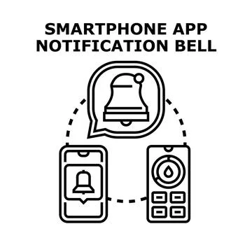 Smartphone application notification bell concept illustration Stock Illustration