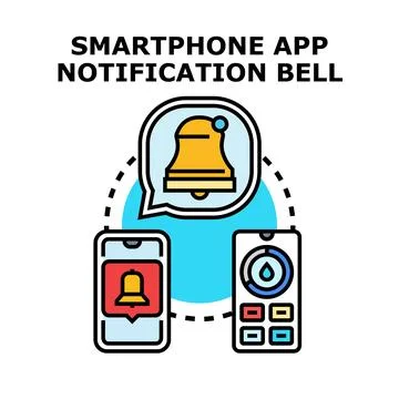 Smartphone application notification bell concept illustration Stock Illustration