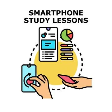 Smartphone application for online education lessons and study Stock Illustration
