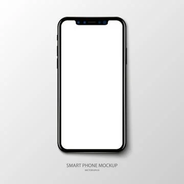 Smartphone application screen mockup on grey baclground, vector illustration Stock Illustration