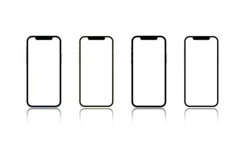 Smartphone application screen mockup isolated on white baclground Illustrazione stock