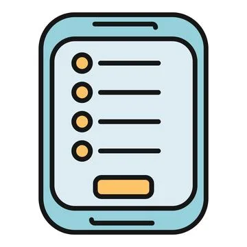 Smartphone application showing task list menu interface Stock Illustration