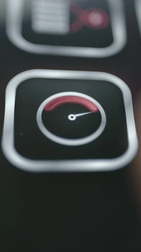 Smartphone Application Tiles With Performance Gauge 4K Stock Footage 341858924