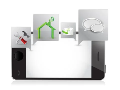 Smartphone applications and tools. illustration Stock Illustration