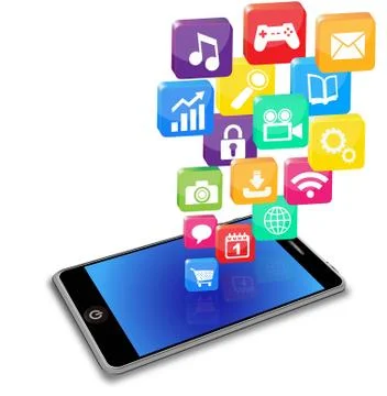 Smartphone with Applications Stock Illustration