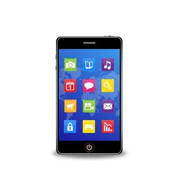 Smartphone with Applications Stock Illustration