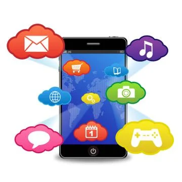 Smartphone with Applications Stock Illustration