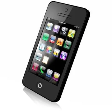 Smartphone applications white background. - 3D illustration 스톡 일러스트