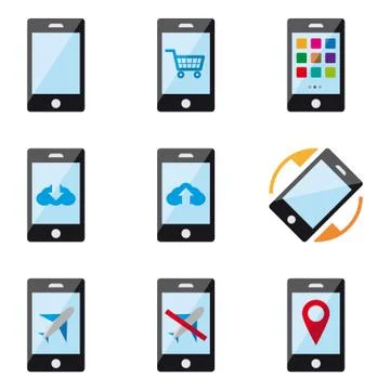 Smartphone apps color 스톡 일러스트